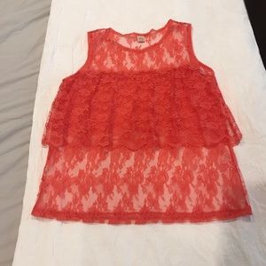 Only Hearts Lace Top size: Small Orange Color ❤️